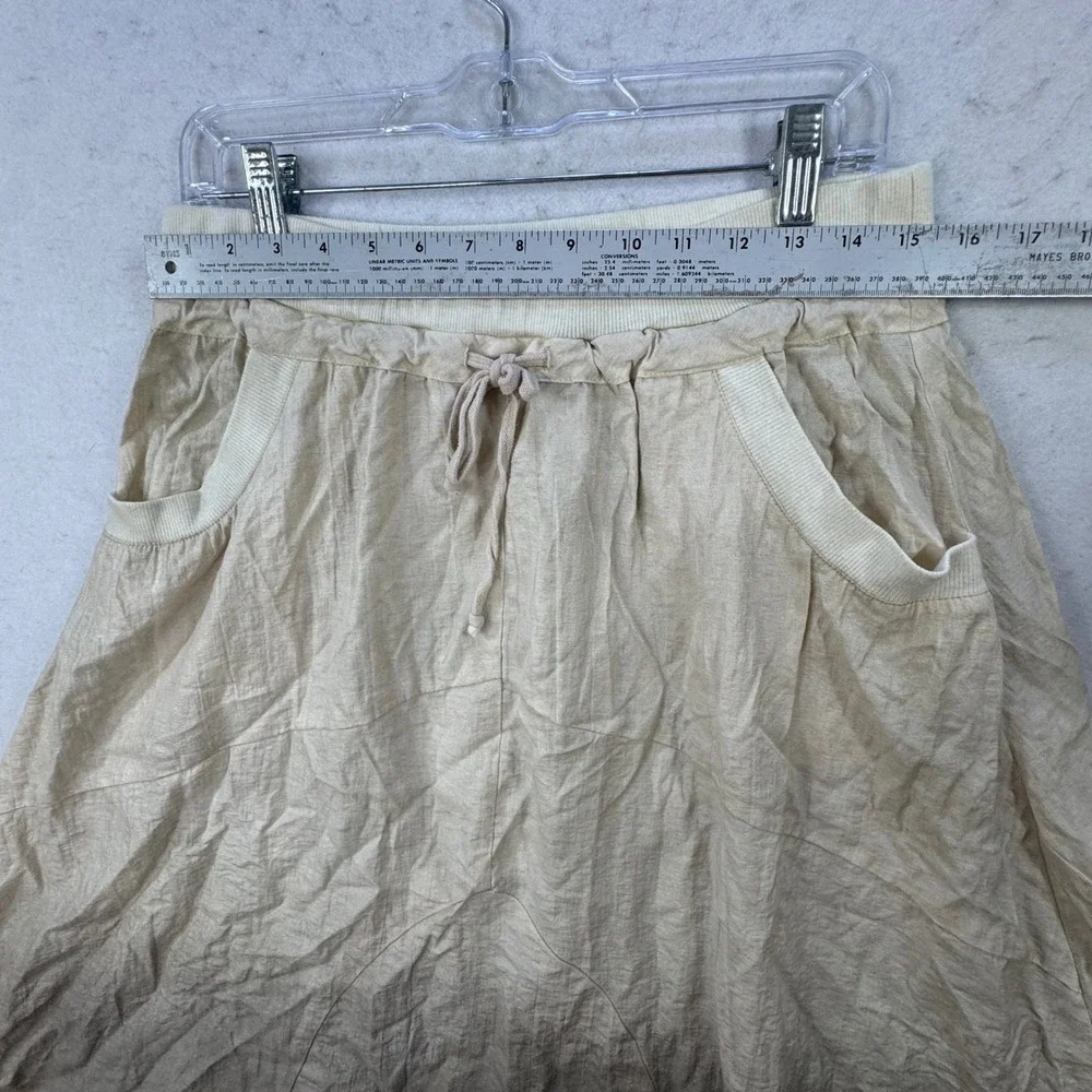 Boho Mid-Length Skirt Womens 4 by 209 Beige Ombre‎ Dip Dye Earthy Lagenlook